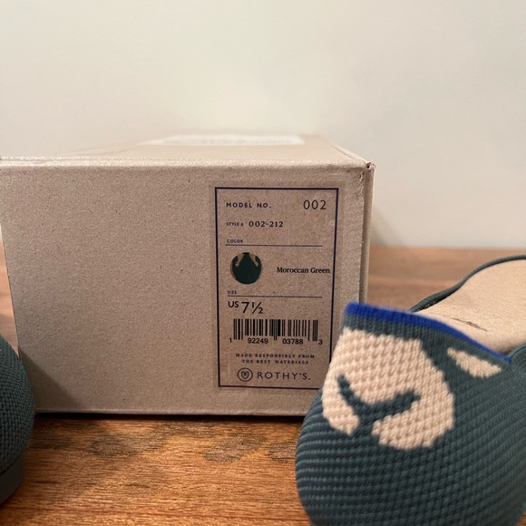 Rothy’s Moroccan Green Point Flat- NIB - Size 7.5 - Picture 9 of 11